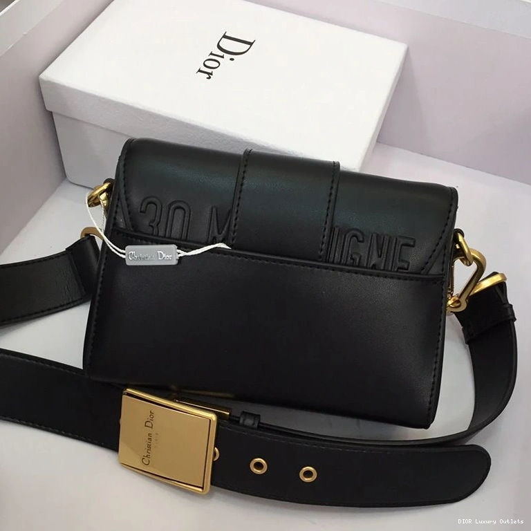 Cheap Dior Montaigne Bag 30 Calfskin Black Box 0707 Luxury